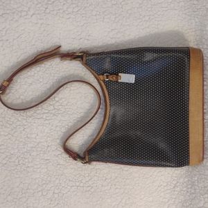 Dooney & Bourke Black and Brown Polka Dot Shoulder Bag